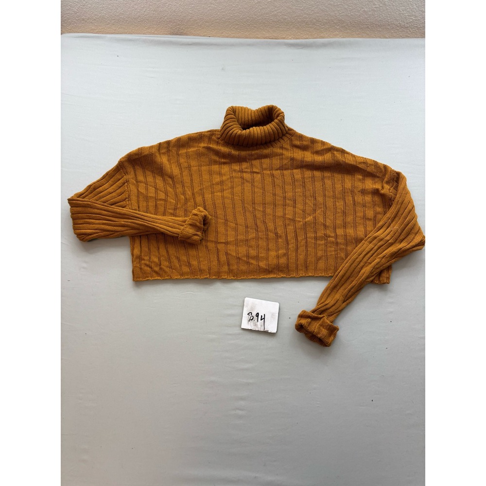 Forever 21+ Mustard Yellow Ribbed Cropped Turtleneck Sweater Womens 2X Plus Size